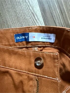 Old Navy High-Rise Straight Pants - Burnt Orange